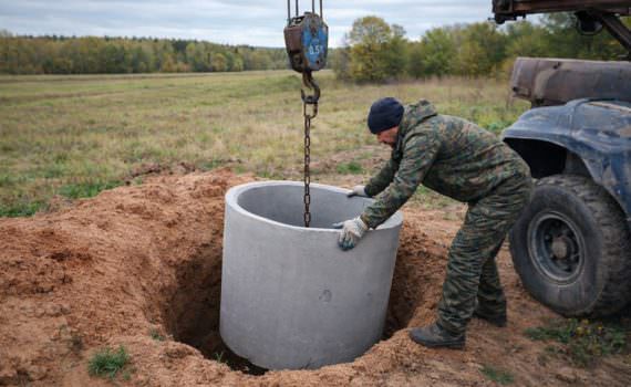Монтаж с установкой жб колец